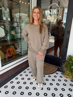 Luxe Living Textured Pullover - Ash Olive