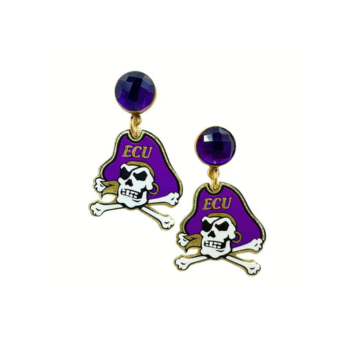ECU Mini Pirates Logo Earrings