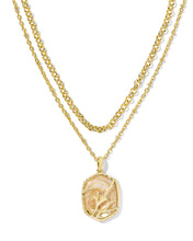 Load image into Gallery viewer, Kendra Scott Daphne Gold Coral Frame Multi Strand Necklace in Iridescent Abalone