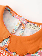 Load image into Gallery viewer, Fall Floral Smocked Petals Collar Girls Bubble Romper