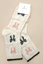 Load image into Gallery viewer, Cozy Bow &amp; Tulip Crew Ankle Socks