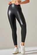 High Waisted Faux Leather Leggings