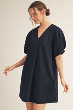 Load image into Gallery viewer, Tanya Puff Sleeve Dress - Navy
