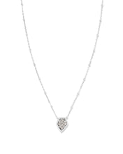 Load image into Gallery viewer, Kendra Scott Framed Silver Tess Satellite Short Pendant Necklace in Platinum Drusy
