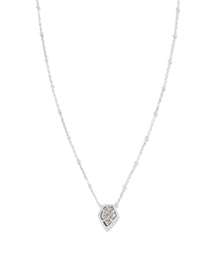 Kendra Scott Framed Silver Tess Satellite Short Pendant Necklace in Platinum Drusy