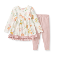 Load image into Gallery viewer, Burt's Bees Floral Easter Eggs Tunic &amp; Pants Set
