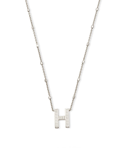 Letter H Pendant Necklace in Silver by Kendra Scott