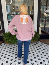 Load image into Gallery viewer, Lace Back Knit Pullover Top - Berry