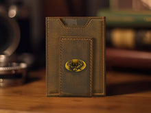 Load image into Gallery viewer, Buck Vintage Tan Leather Magnetic Front Pocket Wallet
