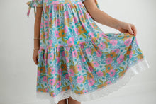 Load image into Gallery viewer, Girl's Vintage Floral &amp; Lace Tiered Dress