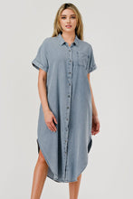 Load image into Gallery viewer, Denim Midi Dress - Blue Chambray