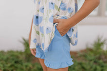 Load image into Gallery viewer, Girls Ruffle Short Set: Periwinkle Floral