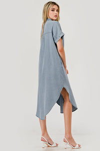 Denim Midi Dress - Blue Chambray