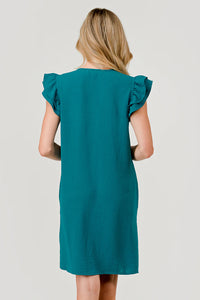 Katie V-Neck Dress - Teal