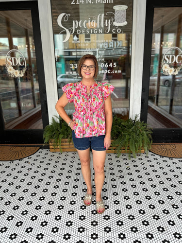 Kenley Floral Top - Pink