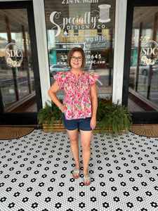 Kenley Floral Top - Pink
