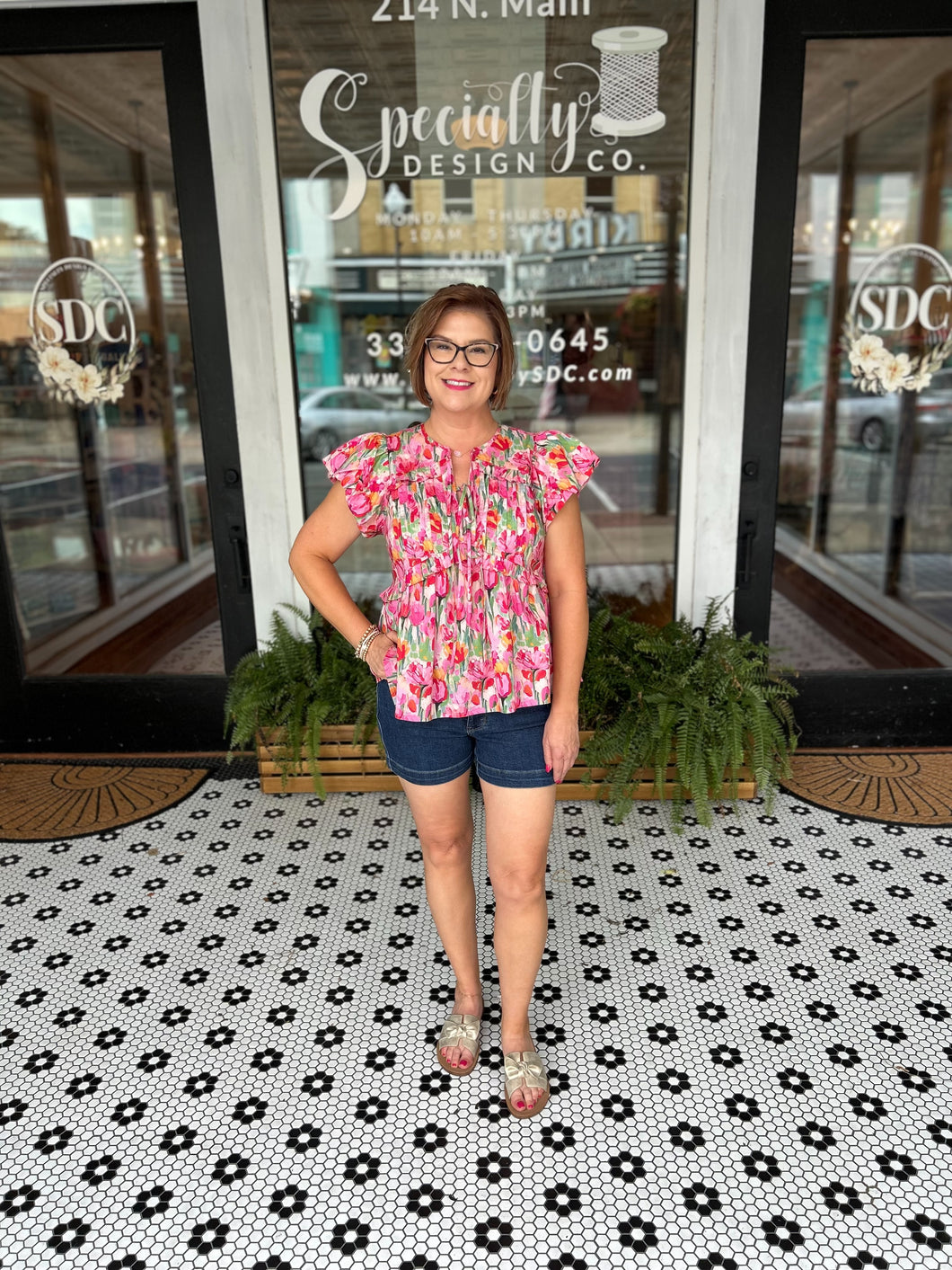 Kenley Floral Top - Pink