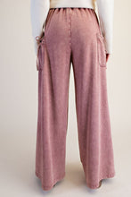 Load image into Gallery viewer, Washed Terry Knit Cargo Pants - Red Bean