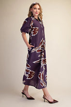 Load image into Gallery viewer, Autumn Puff Sleeve Midi Dress - Purple