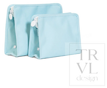 Load image into Gallery viewer, TRVL Design - Roadie Large Zip Pouch - Coated Canvas Lake Blue