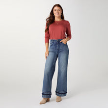 Load image into Gallery viewer, EverStretch Wide Leg Denim with Dual Wash Bottom