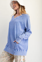 Load image into Gallery viewer, Mineral Washed Terry Oversized Pullover - Peri Blue