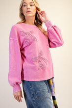 Load image into Gallery viewer, Bow Patches Front Pullover - Pink