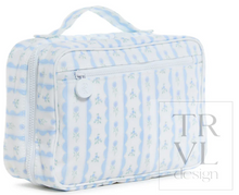 Load image into Gallery viewer, TRVL Design - Bundle Up2 Hanging Toiletry Bag- Ribbon Floral Blue