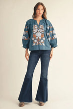 Load image into Gallery viewer, Charlie Baroque Top - Teal