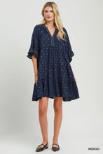 Load image into Gallery viewer, Jenny Metallic Dot  Dress - Indigo