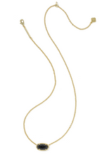 Load image into Gallery viewer, Kendra Scott Elisa Gold Boo Short Pendant Necklace - Black Granite