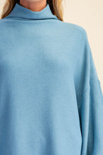 Load image into Gallery viewer, Carley Mock Neck Balloon Sleeve Top - Blue
