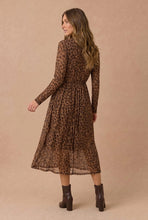 Load image into Gallery viewer, Leopard Print Mesh Fit &amp; Flare Midi Dress