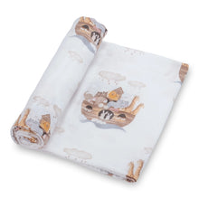 Load image into Gallery viewer, Noah's Ark Muslin Swaddle Blanket