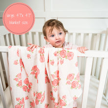 Load image into Gallery viewer, Blooming Elegance Muslin Swaddle Blanket