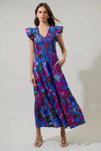 Load image into Gallery viewer, Sunfire Smocked Midi Dress - Blue Mix