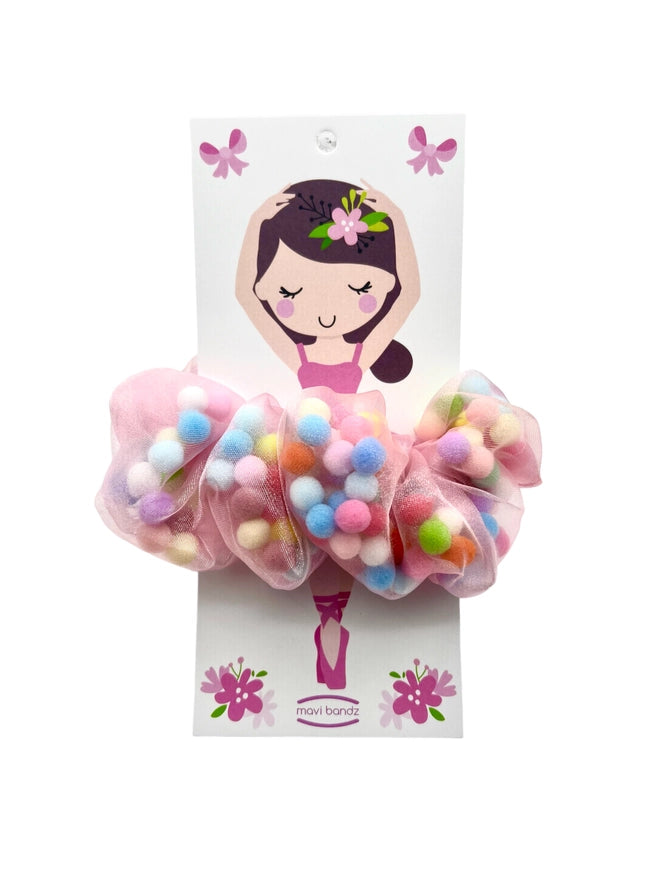 Ballerina Pom Pom Scrunchies