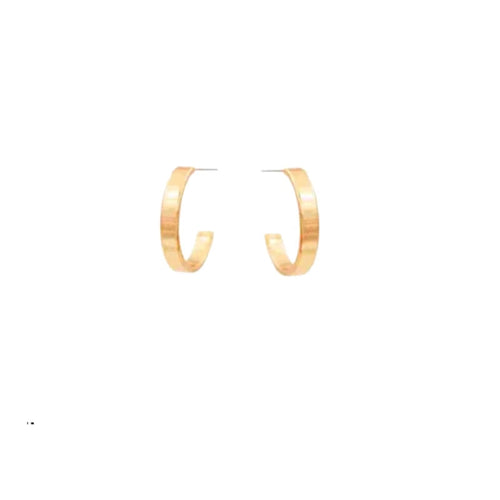 Pierce + Hide Flat Large Gold Hoop Earrings