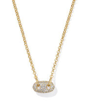 Load image into Gallery viewer, Kendra Scott Bailey Gold Pave Short Pendant Necklace in White Crystal