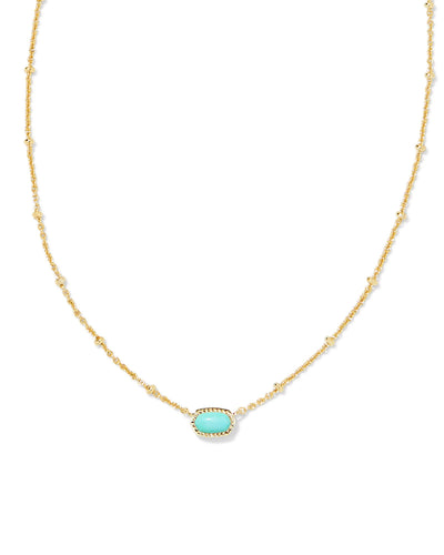 Kendra Scott Mini Elisa Gold Satellite Short Pendant Necklace in Mint Magnesite