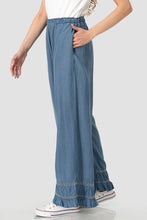 Load image into Gallery viewer, Mineral Washed Ruffle Pants - Blue