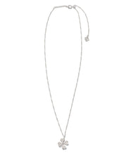 Load image into Gallery viewer, Kendra Scott Clover Silver Pendant Necklace in White Crystal