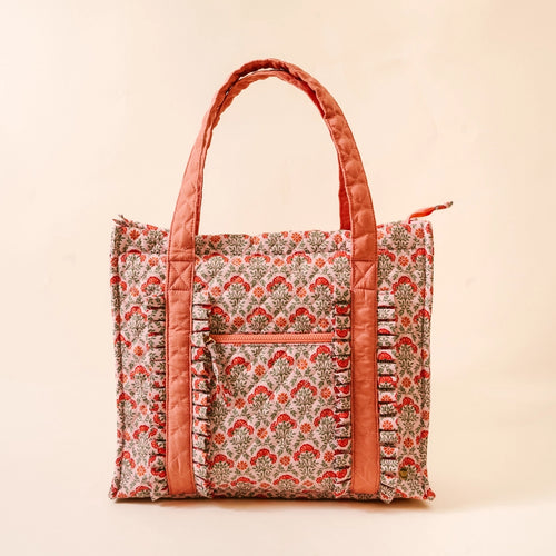 The Darling Effect Everyday Quilted Tote Bag - Everbloom Dusty Rose