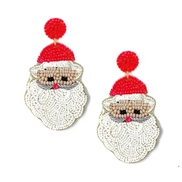 Pierce + Hide Beaded Santa Earrings