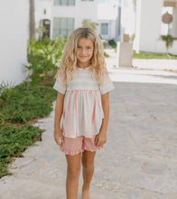 Load image into Gallery viewer, Girl's Blush Stripe Short Set