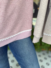 Load image into Gallery viewer, Lace Back Knit Pullover Top - Berry