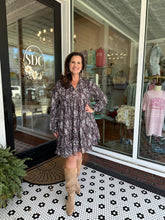Load image into Gallery viewer, Regina Floral Dress - Black