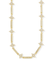 Load image into Gallery viewer, Kendra Scott Holland Gold Strand Necklace in White Crystal