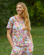 Load image into Gallery viewer, Summer Bouquet Short Sleeve Sleep Shirt Set with Shorts