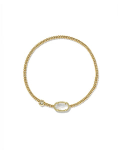 Kendra Scott Grayson Gold Stretch Bracelet in Ivory Mother of Pearl